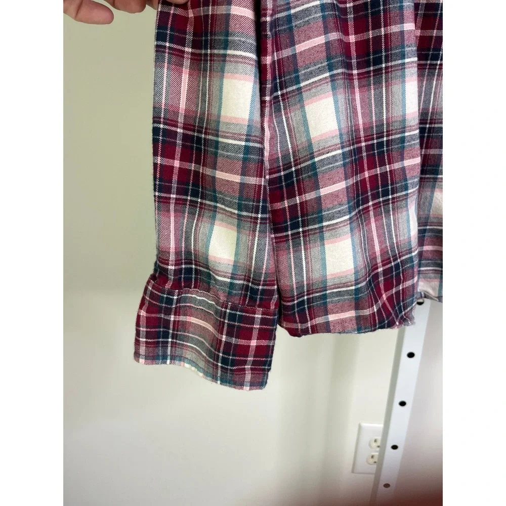 Banana Republic Shirt Mens L Plaid Ultra-Soft Flannel Untucked Autumn Layering